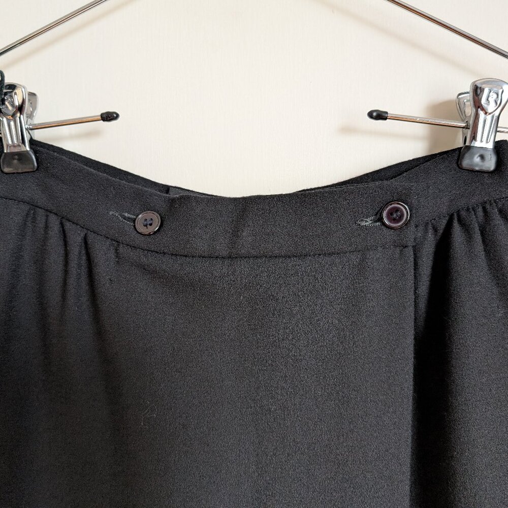 VTG Adolfo Sport wool crepe black skirt - Picture 3 of 17
